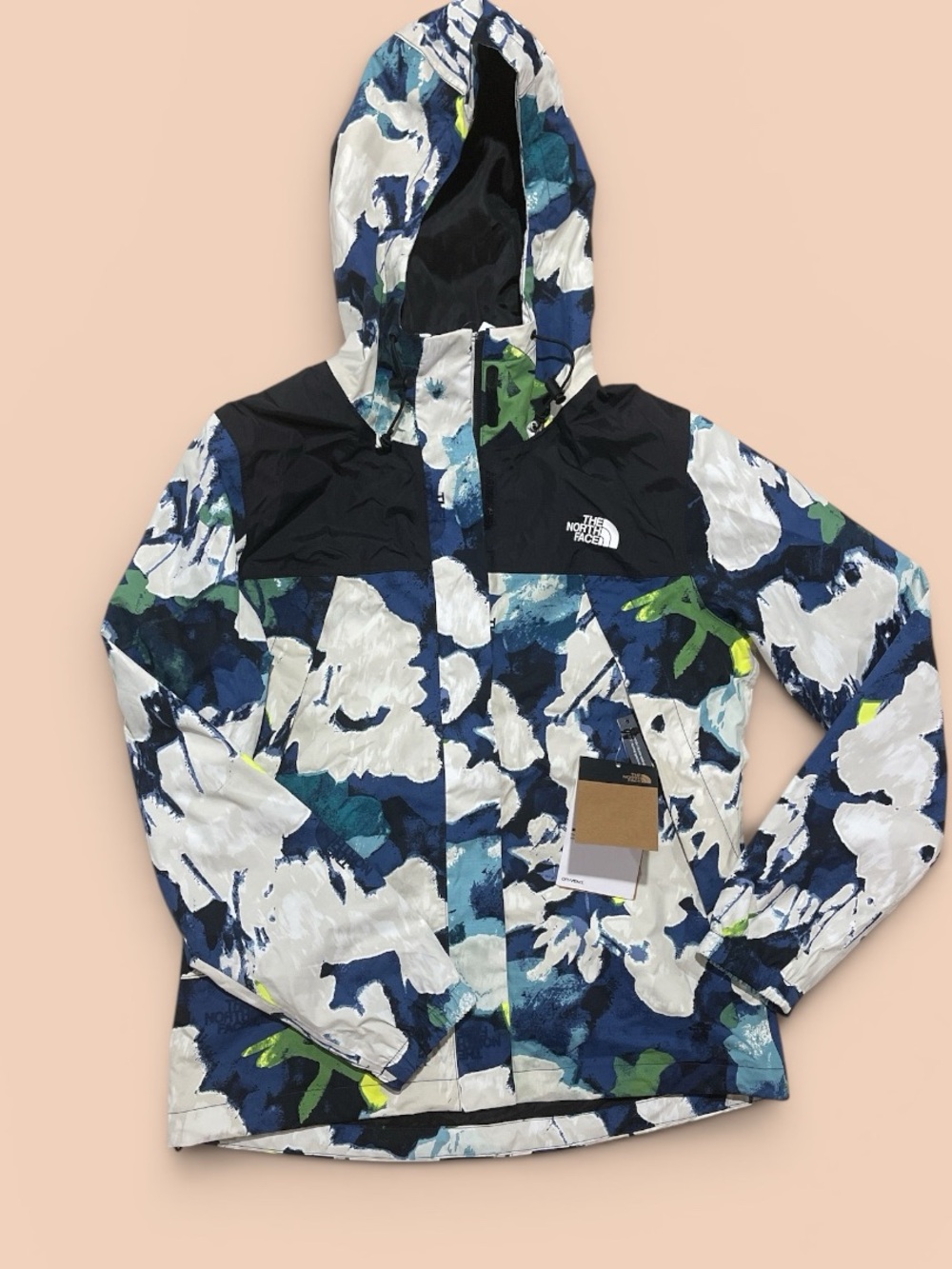 The North Face Printed Hooded Anorak - Blue, Green, White, Black
